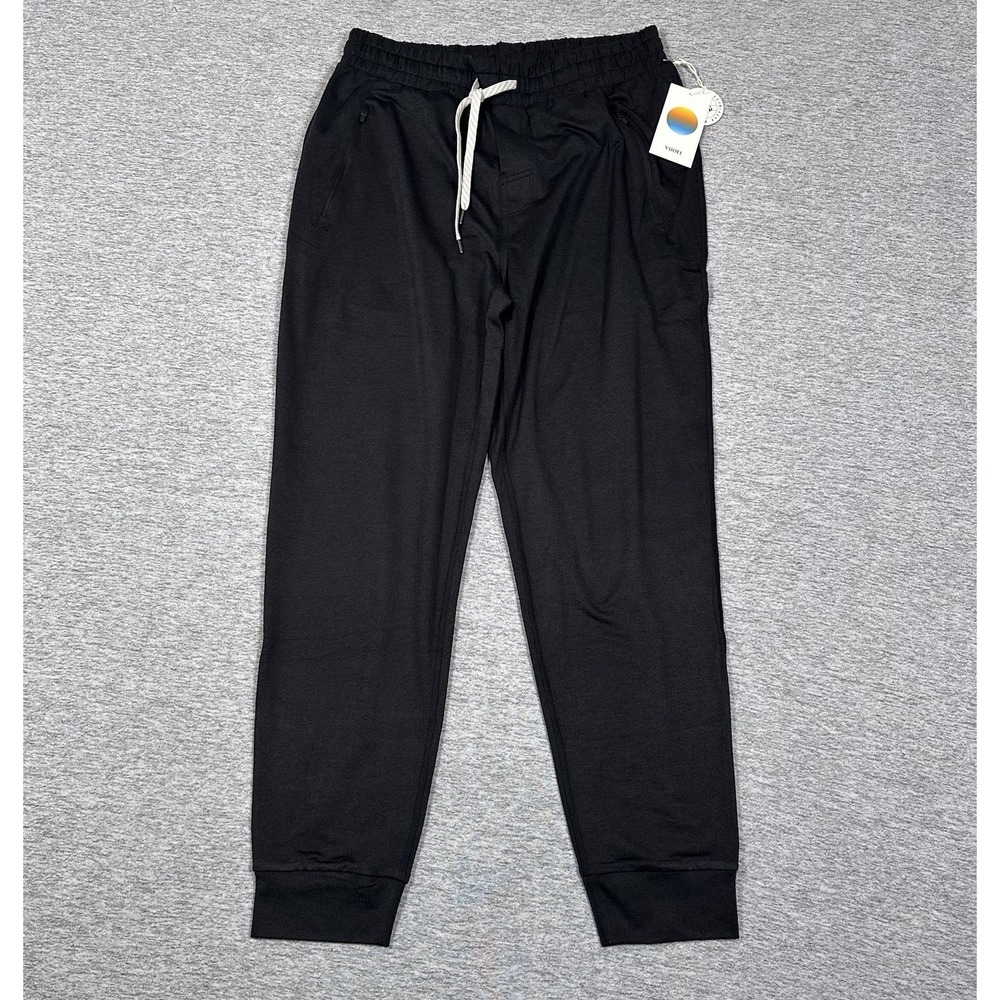 Vuori Ponto Performance Jogger Pants Mens Large Black Stretch Active Gym NEW